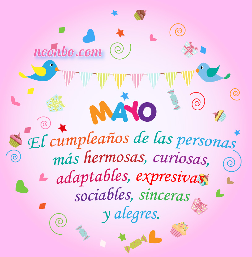 Fondo rosa y pajaritos para el mes de mayo.